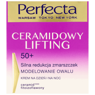 Perfecta -  PERFECTA Ceramidowy Lifting krem przeciwzmarszczkowy, wygładzający na dzień i na noc, 50+ 50 ml